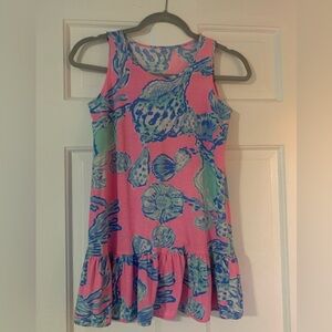 Lilly Pulitzer Girl’s Dress Pink Pout Barefoot Princess Shells size L (8-10)